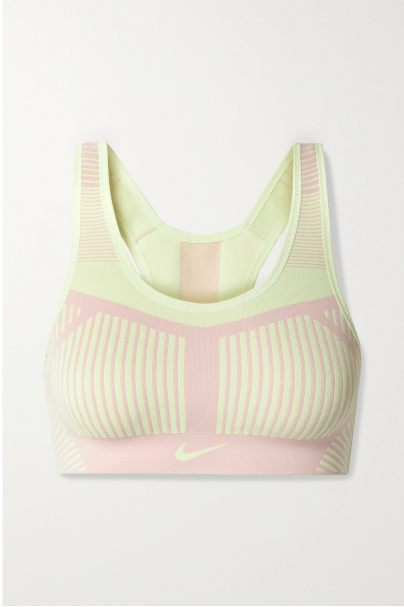 Nike Training Fe/Nom high support flyknit bra in yellow